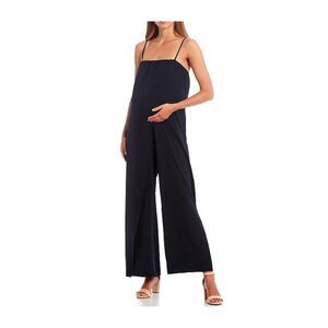 ALEX MARIE Womens Navy Sleeveless Party Wide Leg Jumpsuit Maternity 14